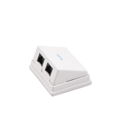 Caja de pared angulada incluye 2 jacks UTP cat5e Keystone - Kompletum