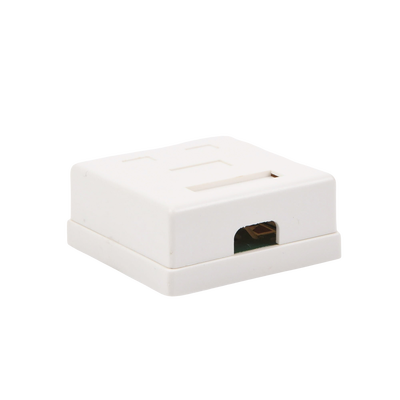 Caja de pared con 2 puertos, incluye 2 jacks UTP Cat5e Keystone - Kompletum