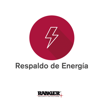 Respaldo de Energía con Batería incluida (Hasta 8 horas) / Solo Para Equipos Bajo Pedido / No Compatible con Arcos ya Instalados o Fabricados RANGER SECURITY DETECTORS