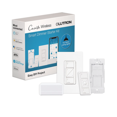 (Caseta Wireless) Kit Hub controlador, atenuador (dimmer), control y tapa. - Kompletum