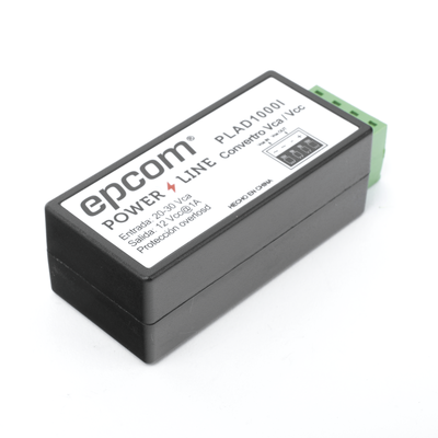 (2 en 1) Convertidor de Energía 24 Vca a 12 Vcc (CA a CD) y Filtro Contra Ruido para Cámaras / Voltaje de Entrada 20~30 Vca / Salida 12Vcc @ 1 A / ENVIO DE ENERGIA A LARGAS DISTANCIAS / Terminales Tipo Tornillo. - Kompletum