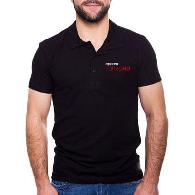 Playera Tipo Polo Color Negro epcom TURBOHD - Kompletum
