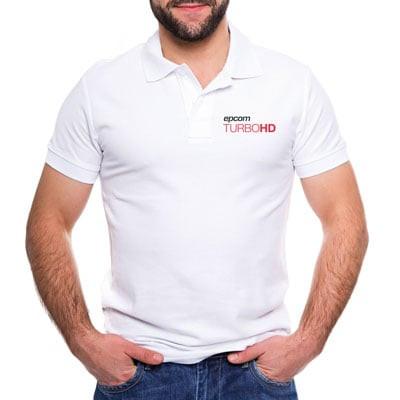 Playera Tipo Polo Color Blanco epcom TURBOHD - Kompletum