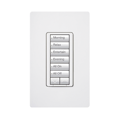 Teclado hibrido seetouch, 6 botones, 2 botones subir/bajar, intensidad 120V/450W, color blanco. - Kompletum