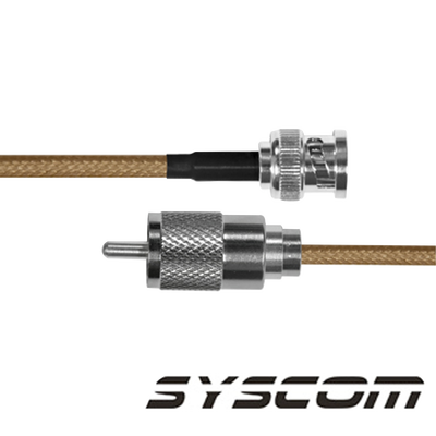 (1 pza) Jumper con cable LP142, conectores BNC Macho/UHF (PL-259) Macho. - Kompletum