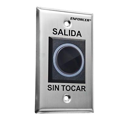 Botón de Salida sin Contacto / Sensor IR / Iluminado / Normalmente Abierto y Cerrado / Distancia Ajustable de Detección /  Rele Ajustable de 0.5 a 30 Segundos / Uso Interior - Kompletum