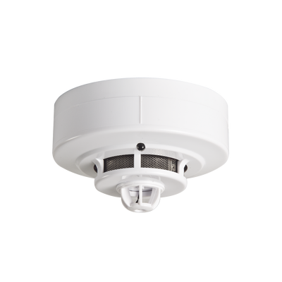 Detector de humo fotoeléctrico con detector de temperatura, conexion a 2 hilos - Kompletum