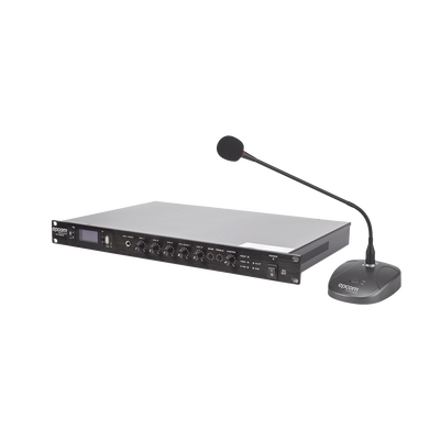 KIT de Amplificador de 120W Modelo SF120DTB | más Micrófono de Escritorio Modelo SF621A - Kompletum