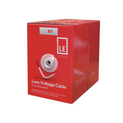 Bobina de 305 Metros de Cable / 2 x 22 AWG / Tipo CCA de Color Blanco / Aplicaciones en Alarmas de Intrusión/Control de Acceso/Automatización/ Interfonos y TV porteros - Kompletum