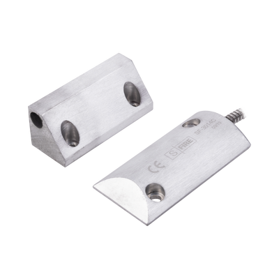 Contacto Magnético para Piso, Salida Dual NC/NA, GAP 65mm, Cubierta de Aluminio con 55cm de Cable Blindado - Kompletum