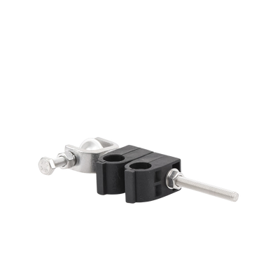 Sujetador de 2 cables de 1/2". Instalación en ángulo. Soporte de acero inoxidable - Kompletum