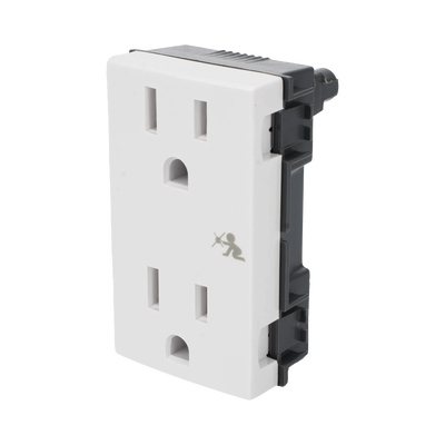 Módulo Dúplex de Contactos Eléctricos 10A 127V Color Blanco / Compatible con Cajas para Pavimento SM-CPAV-2 y SM-CPAV-4 / Requiere Adaptador SM-ADAP-FP para Fijación / Modelo 25424-30 - Kompletum