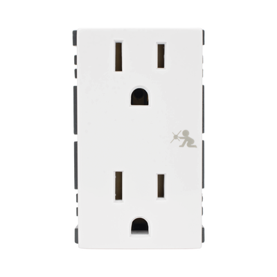 Módulo Dúplex de Contactos Eléctricos 10A 127V Color Blanco / Compatible con Cajas para Pavimento SM-CPAV-2 y SM-CPAV-4 / Requiere Adaptador SM-ADAP-FP para Fijación / Modelo 25424-30 - Kompletum