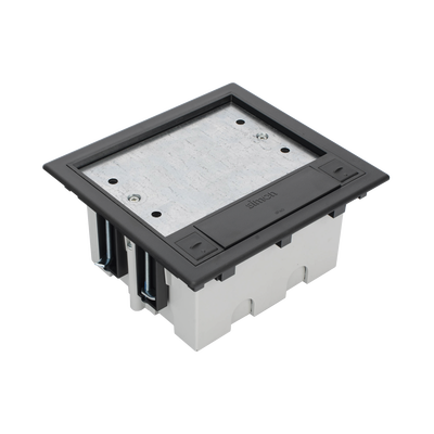 Caja Para Instalación en Piso Falso para Voz, Datos o Contactos Eléctricos / Capacidad para 2 Módulos / Espacio Embellecedor en la Tapa / Profundidad Ajustable de 90 a 120 mm / Los Módulos se Adquieren Aparte / (SF210/14CY) - Kompletum