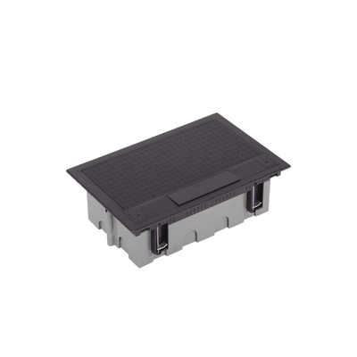 Caja Para Instalación en Piso Falso para Voz, Datos o Contactos Eléctricos / Capacidad para 4 Módulos / Espacio Embellecedor en la Tapa / Profundidad Ajustable de 90 a 120 mm / Los Módulos se Adquieren Aparte / (SF410/14CY) - Kompletum