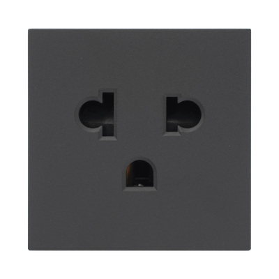 Módulo para Tomacorriente Euroamericano / Color Grafito / 45x45 mm / Compatible con Torres y Cajas para Escritorio de la Marca SIMON - Kompletum