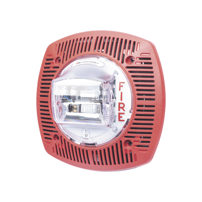 Bocina con estrobo para pared color roja - Kompletum