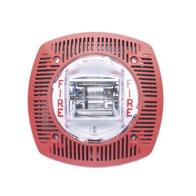 Bocina con estrobo para pared color roja - Kompletum