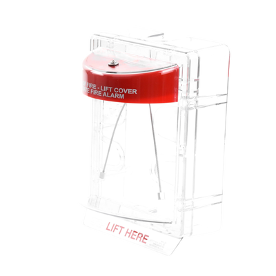 Cubierta Protectora Serie Stopper II® De Policarbonato, Con Bocina, Espaciador Transparente, Montaje en Superficie, Etiqueta en Inglés - Kompletum