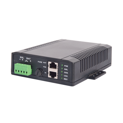 Controlador Solar POE, Entrada 12 Vcc Hasta un Panel Solar de 125 Watts, Salida PoE Pasivo en 12 Vcc Hasta 10 Watts Máximo. - Kompletum