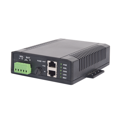 Controlador Solar POE, Entrada 12 Vcc Hasta un Panel Solar de 125 Watts, Salida PoE Pasivo en 48 Vcc Hasta 20 Watts Máximo. - Kompletum