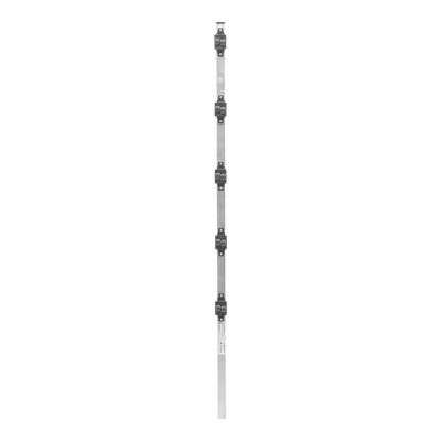 Poste de Paso de 1.2m para Cerca Electrificada de PTR Cuadrado de Aluminio de 1" de lado con 5 Aisladores Instalados. - Kompletum