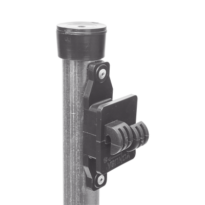 Poste de Paso de 1.2m para Cerca Electrificada.Tubo Galvanizado cal. 18 de 1"Diam. con Tapón y 5 Aisladores Instalados. - Kompletum