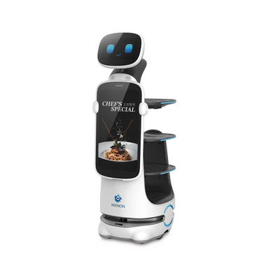 Robot Autonomo para Servicio de Meseros Ubicado por SLAM (Laser) / Mejora el Servicio al Cliente / Soporta 10 Kgs por Charola / Ideal para Restaurantes, Cafeterias, Hospitales, Salones de Eventos, Etc... - Kompletum