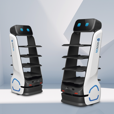 Robot Autonomo para Servicio de Meseros Ubicado por SLAM (Laser) / Mejora el Servicio al Cliente / Soporta 10 Kgs por Charola / Ideal para Restaurantes, Cafeterias, Hospitales, Salones de Eventos, Etc... - Kompletum