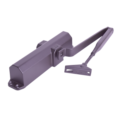 Cierrapuertas Fuerza 4/ Para puertas de hasta 1100 mm de Ancho/ Color Chocolate Oscuro /Certificación UL/ Ideal Puertas Madera - Kompletum