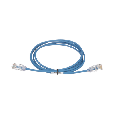 Cable de Parcheo TX6, UTP Cat6, Diámetro Reducido (28AWG), Color Azul, 3ft - Kompletum