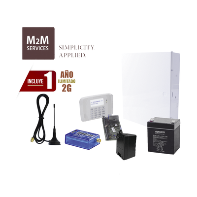 (1 Año datos ILIMITADO INCLUIDO)  Kit Vista48LA con comunicador MINI012G, Teclado, Gabinete, Batería y Transformador - Kompletum