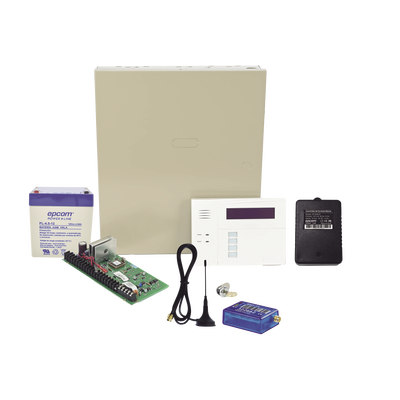 (1 Año datos ILIMITADO INCLUIDO)  Kit Vista48LA con comunicador MINI012G, Teclado, Gabinete, Bateria y Transformador - Kompletum