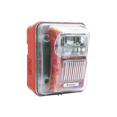 Sirena Estrobo, Para Intemperie, Montaje en Muro, Color Rojo (0500-05860) - Kompletum