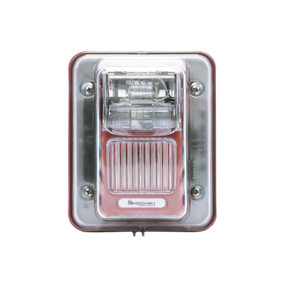 Sirena Estrobo, Para Intemperie, Montaje en Muro, Color Rojo (0500-05860) - Kompletum