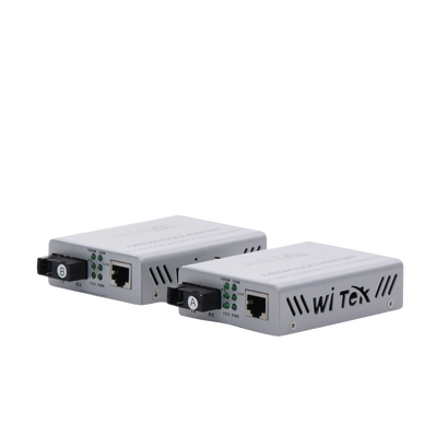 Convertidor de medios / Hasta 25 Km / 1 puerto SC/UPC 1000Mbps / 1 puerto RJ45 1000Mbps / WL: Tx 1310nm - Rx 1550nm / incluye 2 piezas A y B - Kompletum