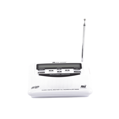 Radio de Alertas Meteorológicas WR120 / 7 Canales NOAA / Tecnología S.A.M.E. / Alerta por Voz y Sirena 90dB / Backup de Baterías - Kompletum