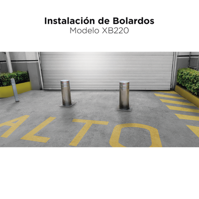 Pilona o Bolardo Neumático / 100% Acero Inoxidable / Alta Velocidad / 275MM Diámetro / Acabado de Lujo - Kompletum