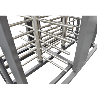 Torniquete Doble / Cuerpo Completo / Interior/Exterior / 100% Acero con Pintura Gris / EJE CENTRAL de Acero Inoxidable / Acabado de Lujo / Alto Tráfico - Kompletum