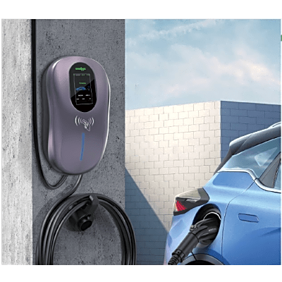 Estación de Carga para Vehículos Eléctricos / 40A 9.6kW / Certificado ETL / Pantalla LCD 4.3 Pulgadas / Voltaje 110-240V / Conectividad WiFi-APP-Bluetooth-RFID / Protección IP65 / Cable TPE 5 Metros - Kompletum
