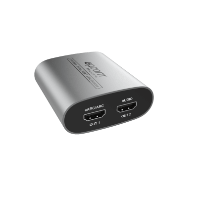 Extractor HDMI eARC | 18Gbps | HDMI 2.0b | HDCP 2.2 | Soporta 4K@60Hz 4:4:4 | Audio LPCM y Dolby/DTS | Salida HDMI, Óptica y L/R | Control RS-232 e IR - Kompletum