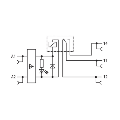 Módulo con Relé WAGO 857-359 / 24V ... 230V AC/DC / Corriente Permanente Límite 6 A / Un Inversor / Indicador de Estado Amarillo / Montaje en Carril DIN-35 / Aislamiento Reforzado - Kompletum