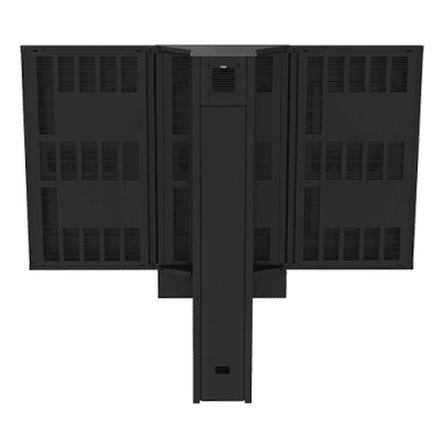 Montaje Tipo Kiosco para exterior compatible con Pantallas de 55" Samsung OH55AS / Diseño Ultradelgado / METAL / Exterior IP65 / Base Pedestal 8" / Soporte para 3 pantallas - Kompletum