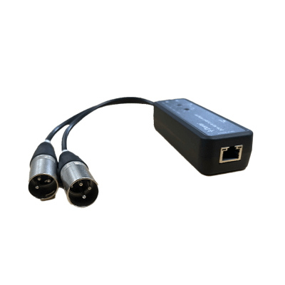 Extensor de Audio Dante® 2CH XLR Output Adapter | Entrada Digital Dante® | Salida XLR Balanceada/No Balanceada | Latencia Configurable 1-5ms | HDMI 1.4 | HDCP 1.4 | PoE IEEE802.3af | USB-C | Transmisión 100m - Kompletum