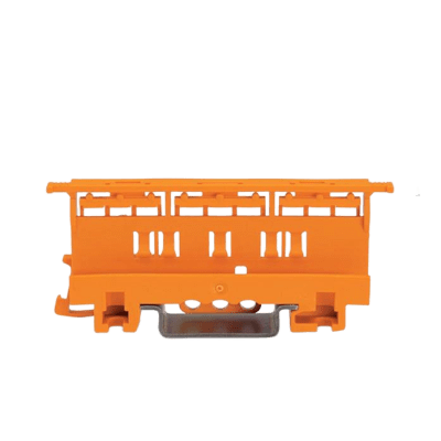 Adaptador de Fijación Serie 221 / 6 mm² / Para Montaje Sobre Carril DIN-35 y Montaje Atornillado / Color Naranja / Aislamiento Poliamida / Clase de Inflamabilidad UL 94 V0 - Kompletum
