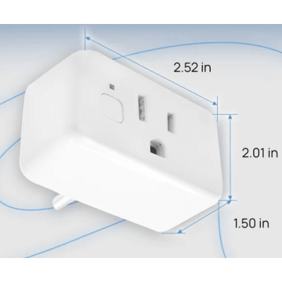 Adaptador PlugIn inalámbrico WIFI/ Nube P2P / Medición de consumo/ Soporta Google y Alexa / 15A - Kompletum