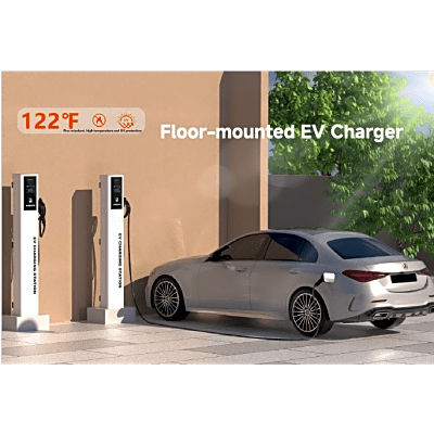 Estación de Carga para Vehículos Eléctricos Tipo Pedestal / Doble Conector Tipo 1 / 48A 11.5kW por Puerto / Pantalla LCD 4.3 Pulgadas / Conectividad WiFi-RFID-Bluetooth / Protección IP54 / Material SGCC Galvanizado - Kompletum