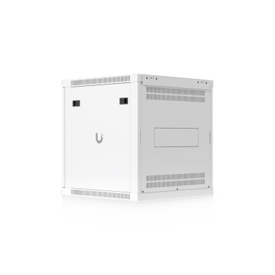 UACC Rack Cabinet 12U (598 x 600 mm) - Gabinete Cerrado para Montaje en Pared con Puerta Frontal de Vidrio Templado, Totalmente Ensamblado con Ventiladores Integrados y Paneles Removibles - Kompletum