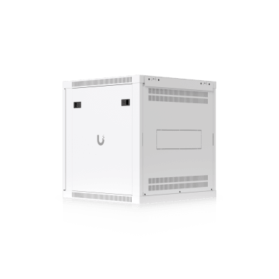 UACC Rack Cabinet 12U (598 x 600 mm) - Gabinete Cerrado para Montaje en Pared con Puerta Frontal Perforada, Totalmente Ensamblado con Ventiladores Integrados y Paneles Removibles - Kompletum