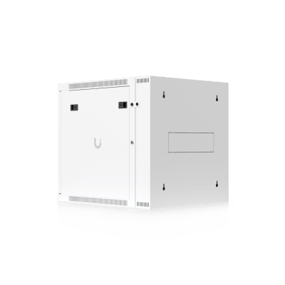 UACC Rack Cabinet 12U (600 x 703 mm) - Gabinete Cerrado para Montaje en Pared con Puerta Frontal Perforada, Puerta Trasera Abatible (Swing-Out) y Paneles Laterales Removibles con Llave - Kompletum